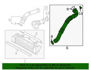 Intercooler pipe left BMW X3 F25 13-17 2.0T