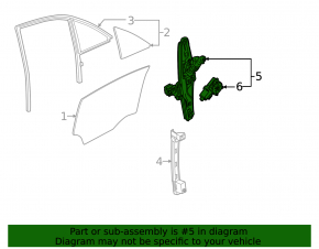 Window lifter with motor rear left Cadillac CTS 14-