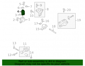 Right engine mount bracket Hyundai Accent 18-19