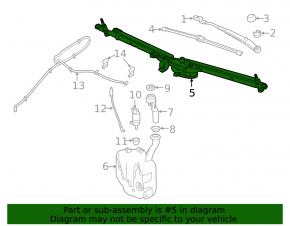 Chevrolet Volt 16-Windshield Wiper Trapezoid with Motor
