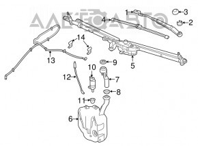 Chevrolet Volt 16-Windshield Wiper Trapezoid with Motor