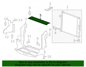 Upper radiator deflector for Chevrolet Camaro 16-23 3.6