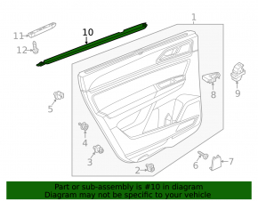 Rear left inner glass seal VW Atlas 18-