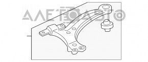 Lower control arm, front right, Toyota Highlander 2008-2013