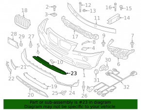 Front bumper trim BMW X3 F25 11-14 prerest grey