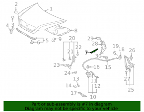 Right hood-wing seal for Lexus RX300 RX330 RX350 RX400H 04-09