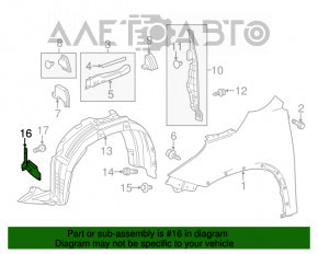 Mudguard liner front left Toyota Highlander 14-19