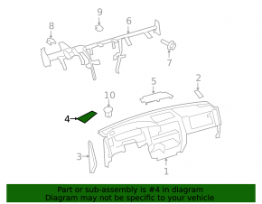 Left dashboard speaker grille for Toyota Sequoia 2016