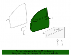 Front right door bare VW Golf 10-14