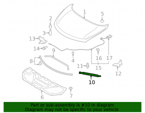 Left hood shock absorber for Nissan Murano z51 09-14