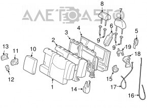 Rear seats, 2nd row, Lexus GX470 03-09, gray leather
