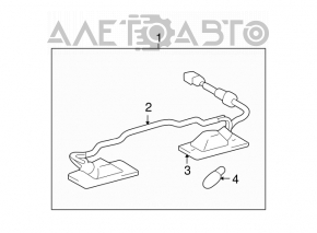 Lexus RX300 98-03 tailgate number plate light assembly