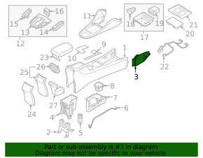 Center console trim side right Hyundai Ioniq 17-22 HEV, PHEV black