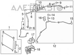 Air conditioner tube compressor-heater first Lexus RX450h 16-22
