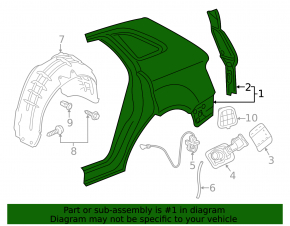 Quarter wing rear left Audi Q3 8U 15-18
