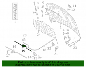 Audi A3 22-26 hood release cable front part