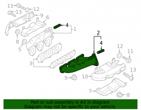 Left exhaust manifold for Porsche Cayenne 958 11-17 3.6