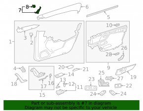 Mercedes A-Class V177 19-22 black front left side mirror cap