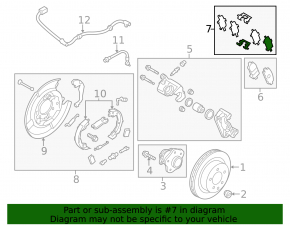 Rear brake pads for Nissan Leaf 11-17