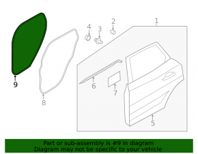 Door Seal Rear Left Lincoln MKC 15-