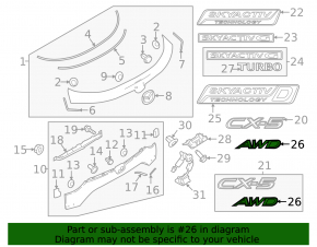 Mazda CX-5 22-25 Type 2 AWD Tailgate Emblem