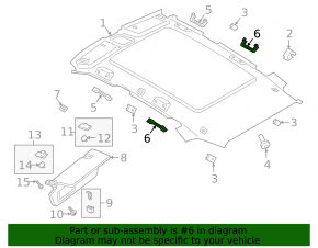 Black rear left roof handle for Porsche Cayenne 19-26