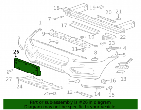 Front license plate for the Jaguar F-Pace X761 17-20 R-Sport