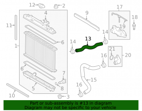 Upper cooling hose Lexus ES300h 13-18