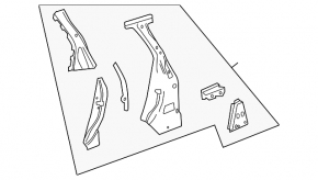 Body pillar center left Cadillac CTS 14-