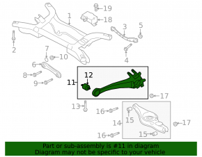 Mitsubishi Outlander 14-16 rear right axle, trailing arm