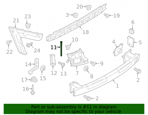 Left rear bumper inner mounting pin for Audi A6 C7 16-18