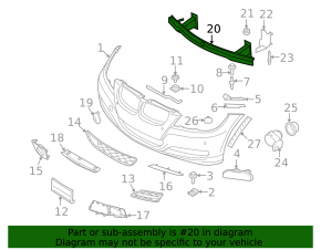Front bumper reinforcement for BMW 335i e92 07-11