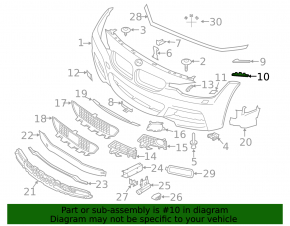 Front bumper mount right lower wing BMW 3 F30 12-18 broken mount