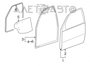 Front right door seal for Toyota Rav4 00-06