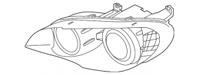 Front right headlight glass for BMW X5 E70 11-13 rest, optical polycarbonate