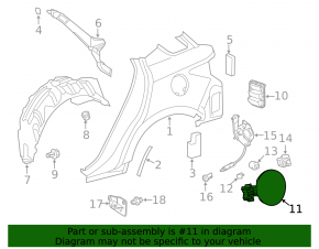 Lexus CT200h 11-17 Fuel Filler Door