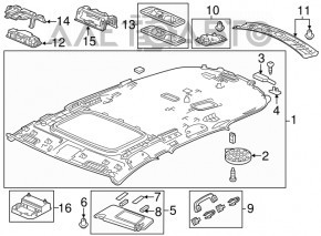 Acura MDX 14-16 headliner for sunroof beige