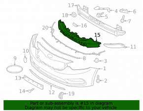 Front Bumper Absorber Kia Forte 4d 14-16 prerest