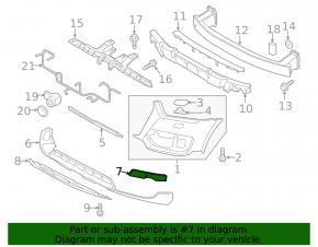 Left fog light frame trim Audi Q3 8U 15 for parking sensors