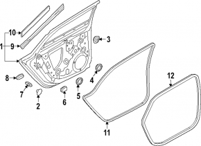 Door seal rear left Audi A4 B9 17-25