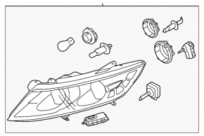 Headlight front left bare Kia Optima 14-15 rest xenon