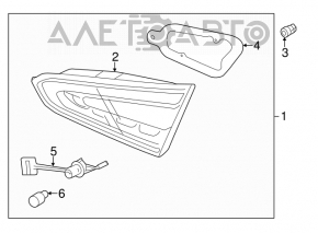 Lamp inner trunk lid right Kia Forte 4d 14-16 dorest led
