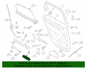 Inside front left door handle for Porsche Cayenne 19-26 chrome