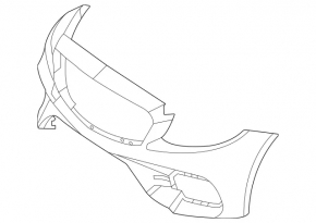 Bare front bumper Mercedes W213 E 350 450 21-23 for parking sensors, for camera