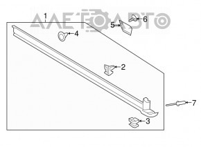 Left threshold Ford Escape MK3 17-19 rest structure