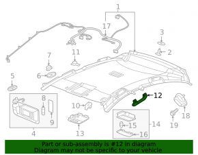 Left ceiling handle for Chevrolet Cruze 16-beige