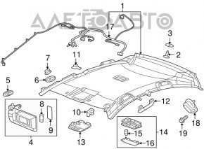 Left ceiling handle for Chevrolet Cruze 16-beige