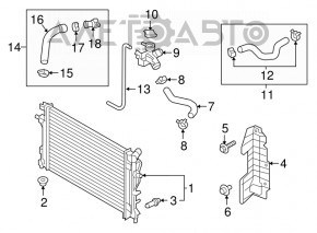 Radiator cooling water Hyundai Elantra AD 17-20 2.0