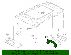 Black rear right ceiling handle for VW Tiguan 18-22
