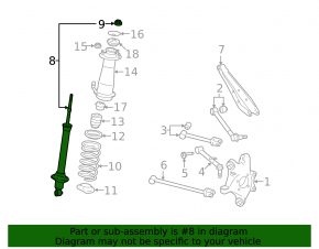 Shock absorber rear left Lexus IS250 IS300 IS350 06-13